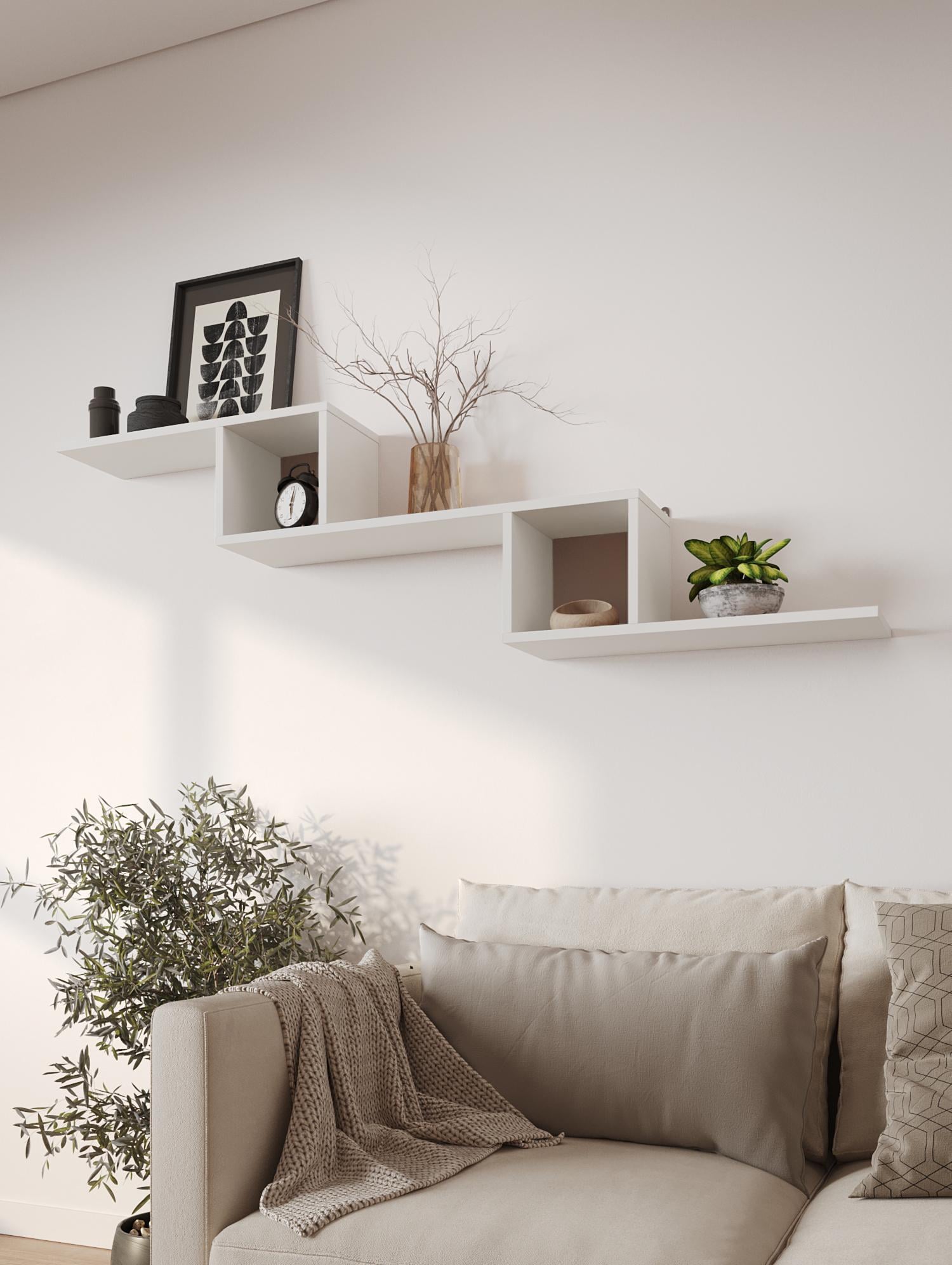 Полка-конструктор MebelStar 153,2x20x44,8 см Аляска белый (MBS-1797)