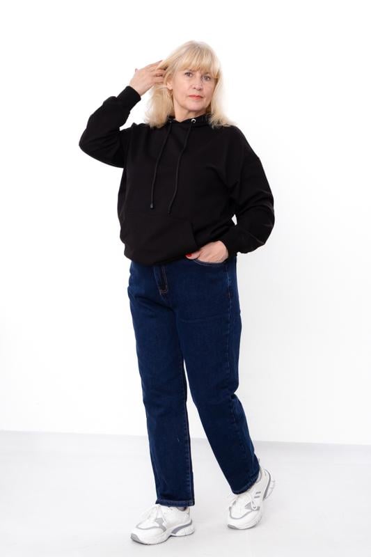 Джинси жіночі зимові Носи Своє напівбатал однотонні класичного крою р. 30 Синій (14293) - фото 2