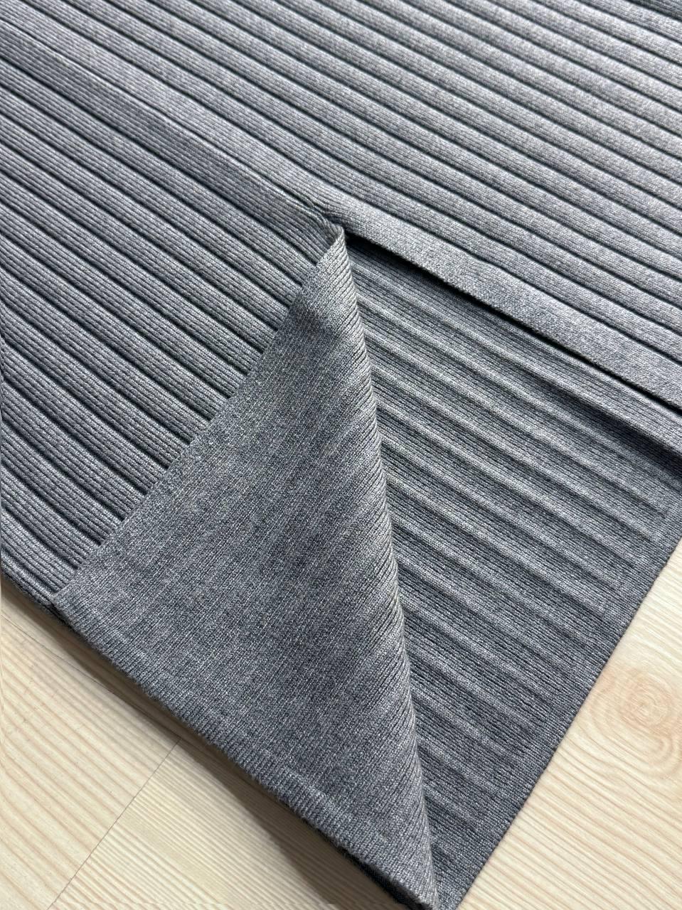 Юбка женская My fashion 478-123-70 вязаная в рубчик средней длины с разрезом OS Серый (5436) - фото 5 Юбка женская My fashion 478-123-70 вязаная в рубчик средней длины с разрезом OS Серый (5436) - фото 5