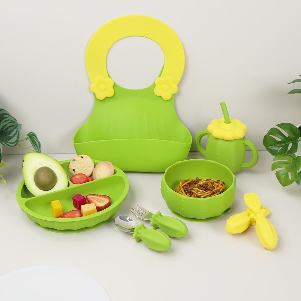 Набор детской посуды Кактус на силиконовый присосках Зеленый (26571976) - фото 8
