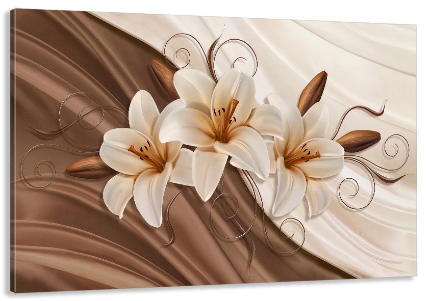 Картина на холсте в гостиную/спальню Лилии 30х60 см (MLP_126)