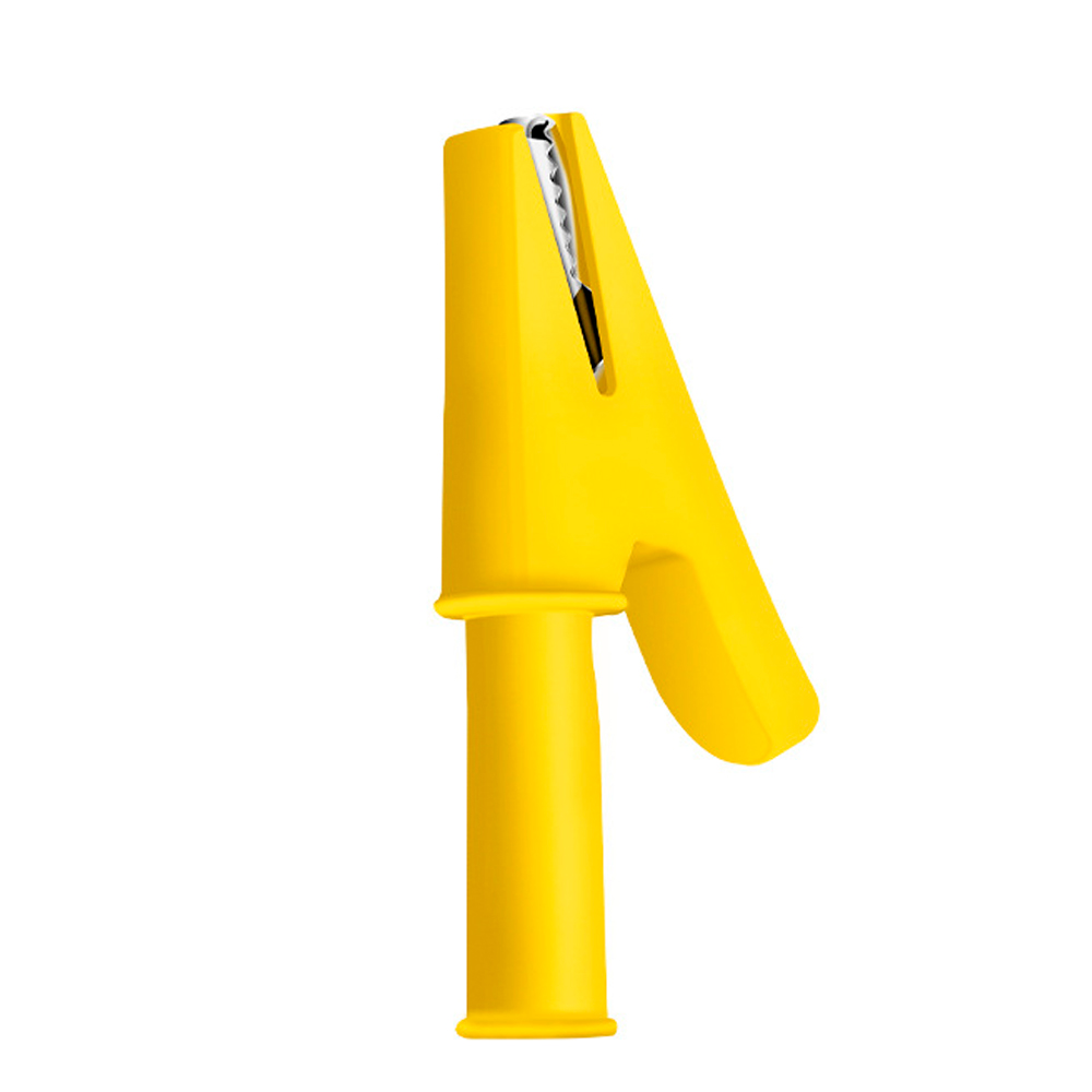 Зажим тестерный крокодил 30А эластичный резиновый кожух 56 мм Желтый (YUT_V7032)