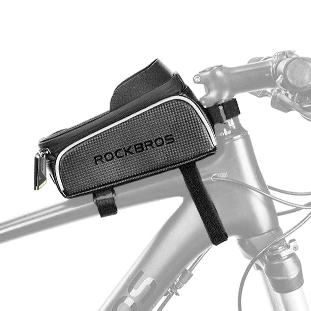 Велосумка на раму ROCKBROS 017-3BK велкро светоотражающая Черная (RB-017-3-2743)