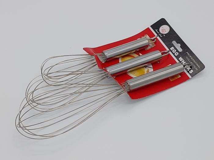 Набор венчиков кулинарных кондитерских из нержавеющей стали 21/25/30 см (20189) Набор венчиков кулинарных кондитерских из нержавеющей стали 21/25/30 см (20189)