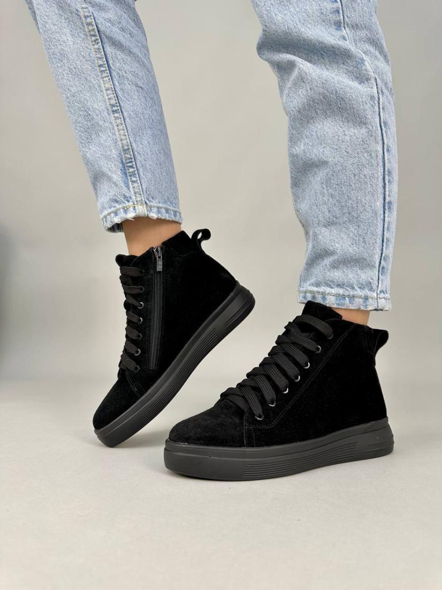 Ботинки женские замшевые демисезонные р. 40 Черный (6778-3д/40)