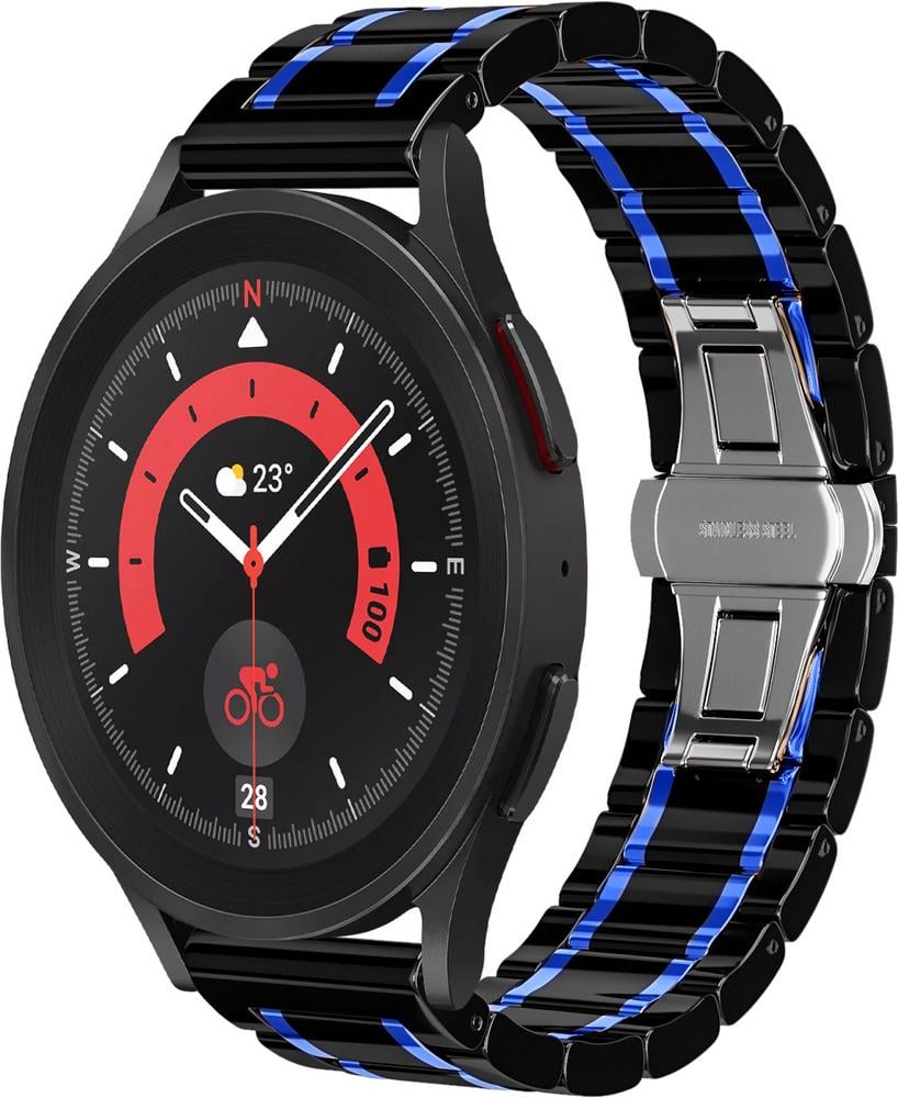 Ремінець керамічний Ceramo для Galaxy Watch 5 Pro Black/Blue (29197-43)