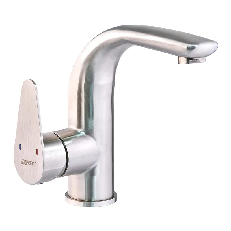 Змішувач для умивальника Zerix ASA-001 з нержавіючої сталі SUS304 (ZX4802)