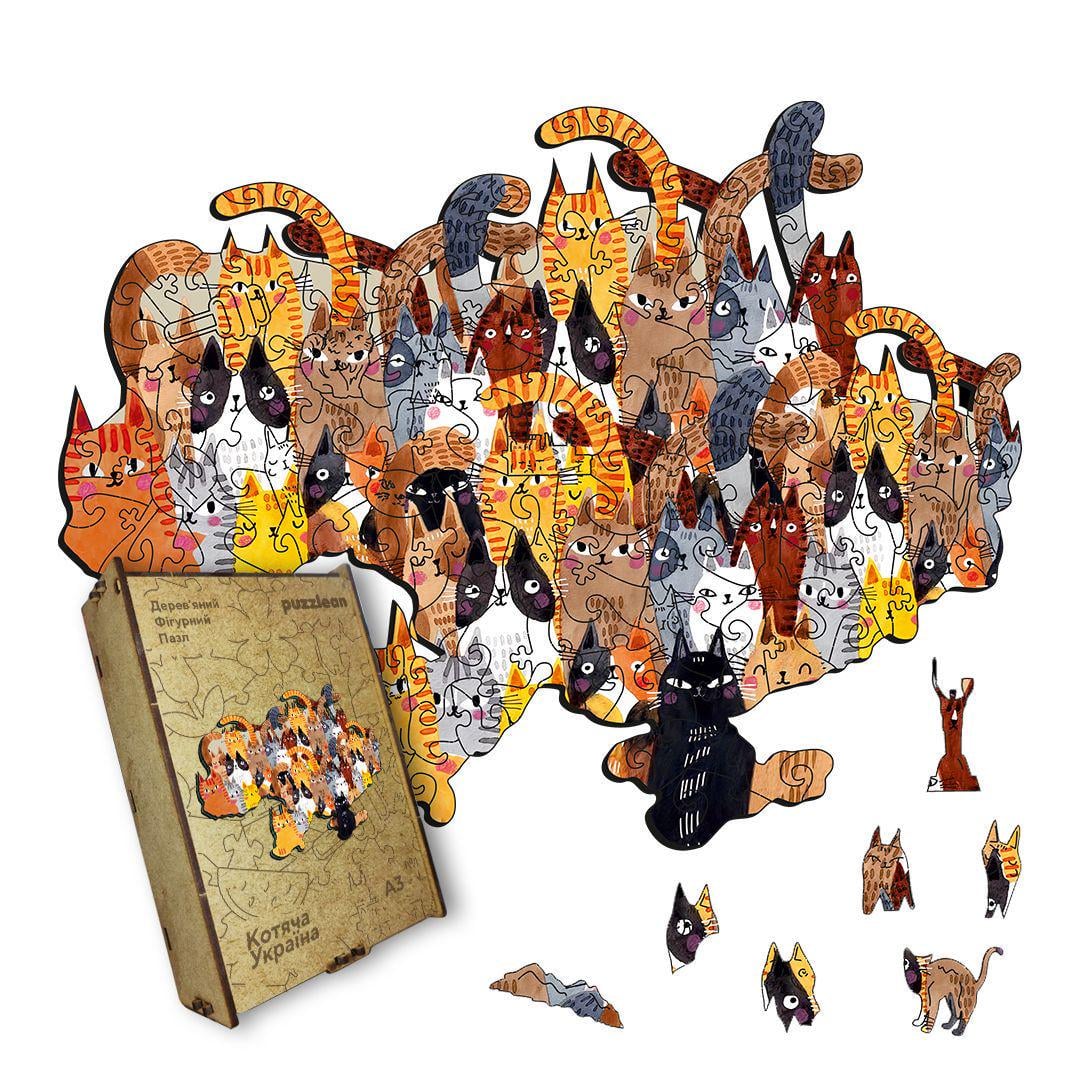 Пазл дерев'яний Україна котяча А5 35 ел.