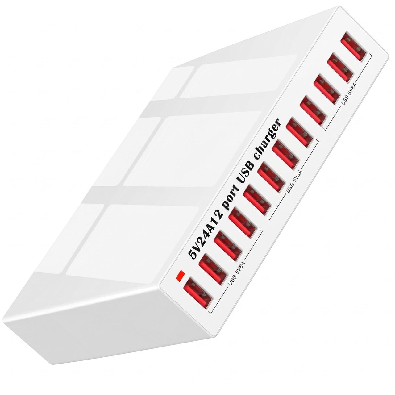 Зарядний пристрій багатопортовий 12 USB портів Addap MCS-X6 120W