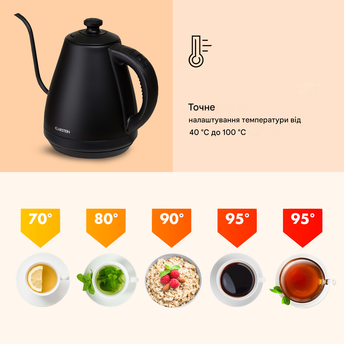 Чайник електричний Klarstein Garcon 1 л (10040347) - фото 2