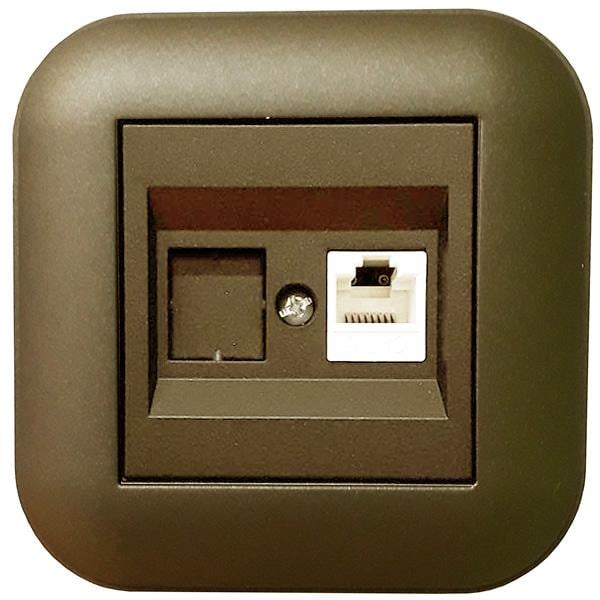 Розетка компьютерная Ovivo Electric Loft CAT6 Мокко/Черный
