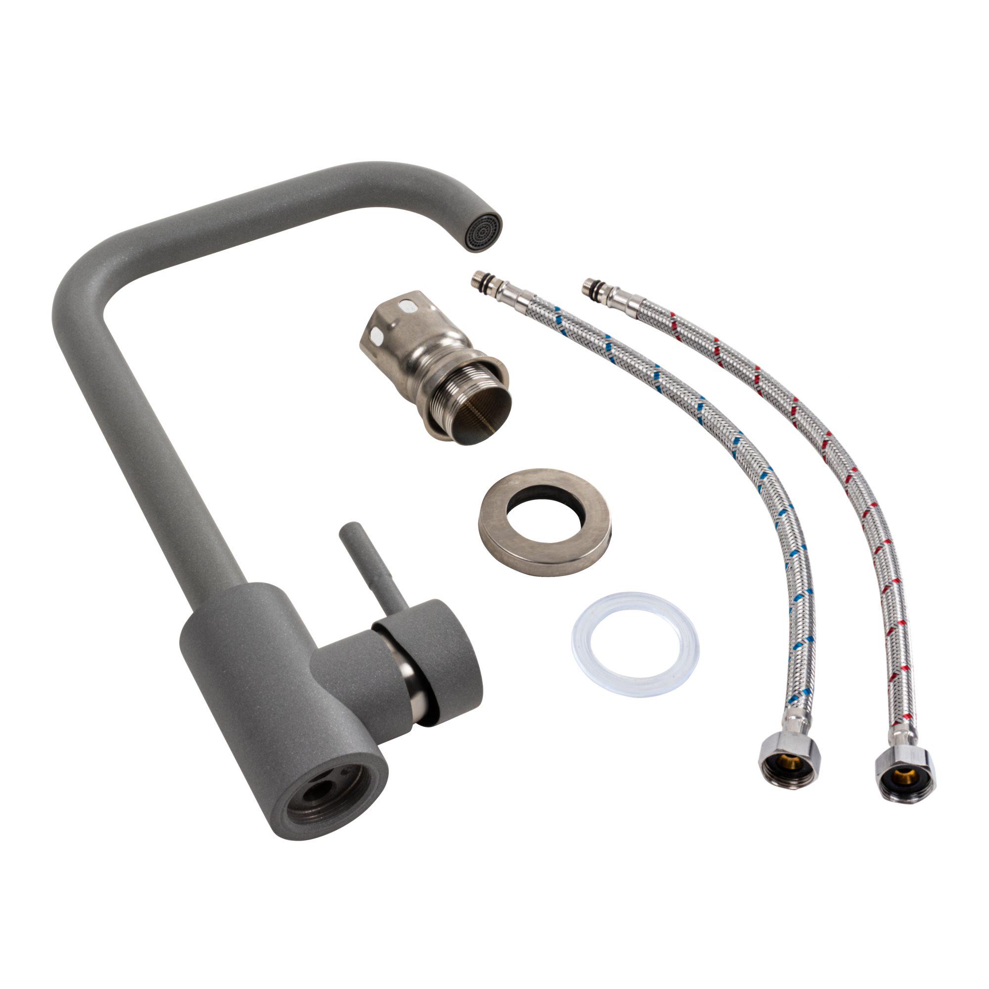 Змішувач кухонний Platinum NS02B 3008B Сірий металік - фото 2 Змішувач кухонний Platinum NS02B 3008B Сірий металік - фото 2