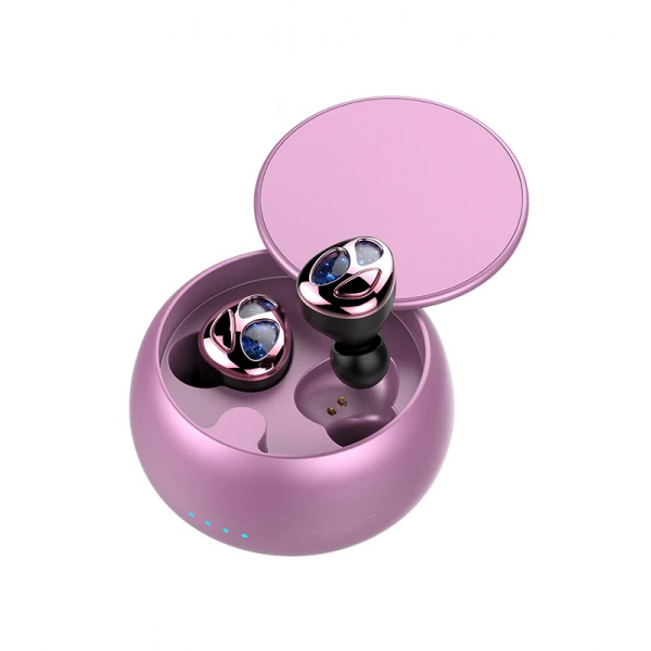 Беспроводные bluetooth наушники вкладыши со встроенным чипом Bluetrum D09 TWS Розовый