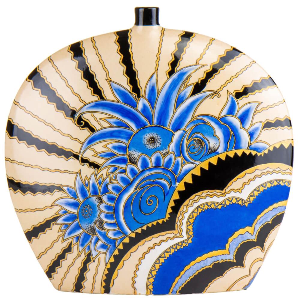 Ваза керамическая Elisey Петриковская гармония Желтый/Синий (2017-1829)