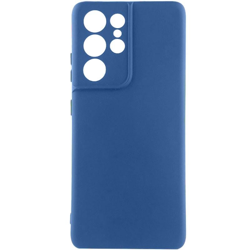 Противоударный чехол Silicone Cover Lakshmi Full Camera (A) для Samsung Galaxy S24 Ultra Синий / Navy Blue