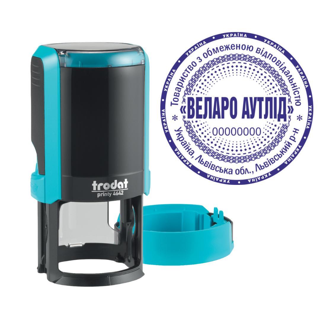 Печатка ТОВ на автоматичному оснащенні Trodat Printy 4642 з ковпачком Бірюзовий (ТОВ15/4642/T)