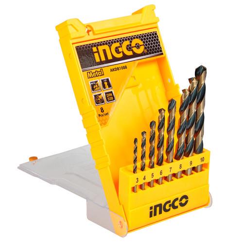 Набір свердел по металу INGCO 3-10 мм 8 шт. (000143265)