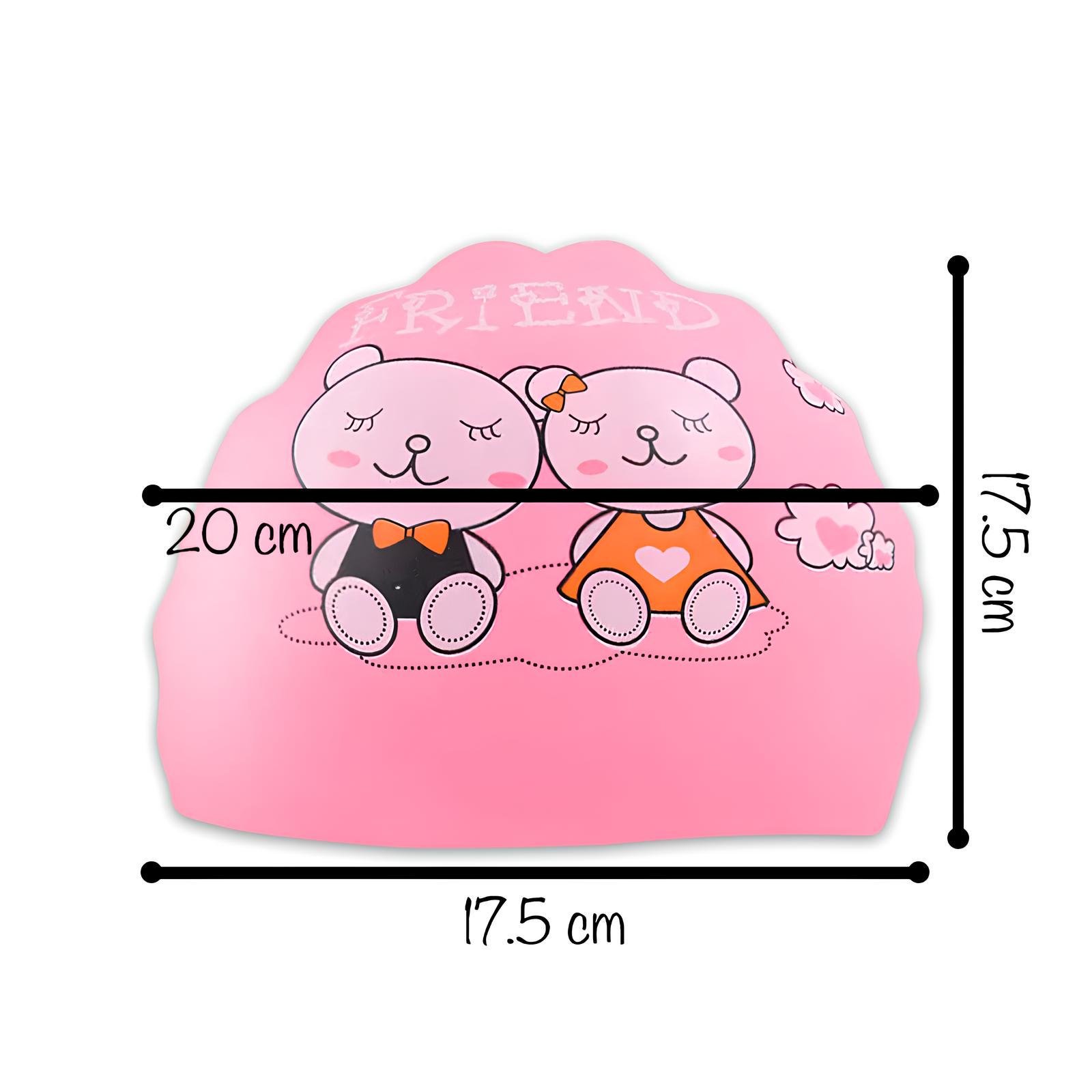 Шапочка для плавання дитяча Ведмедики від 0,7-3 років Рожевий (CP-15 №8) - фото 2