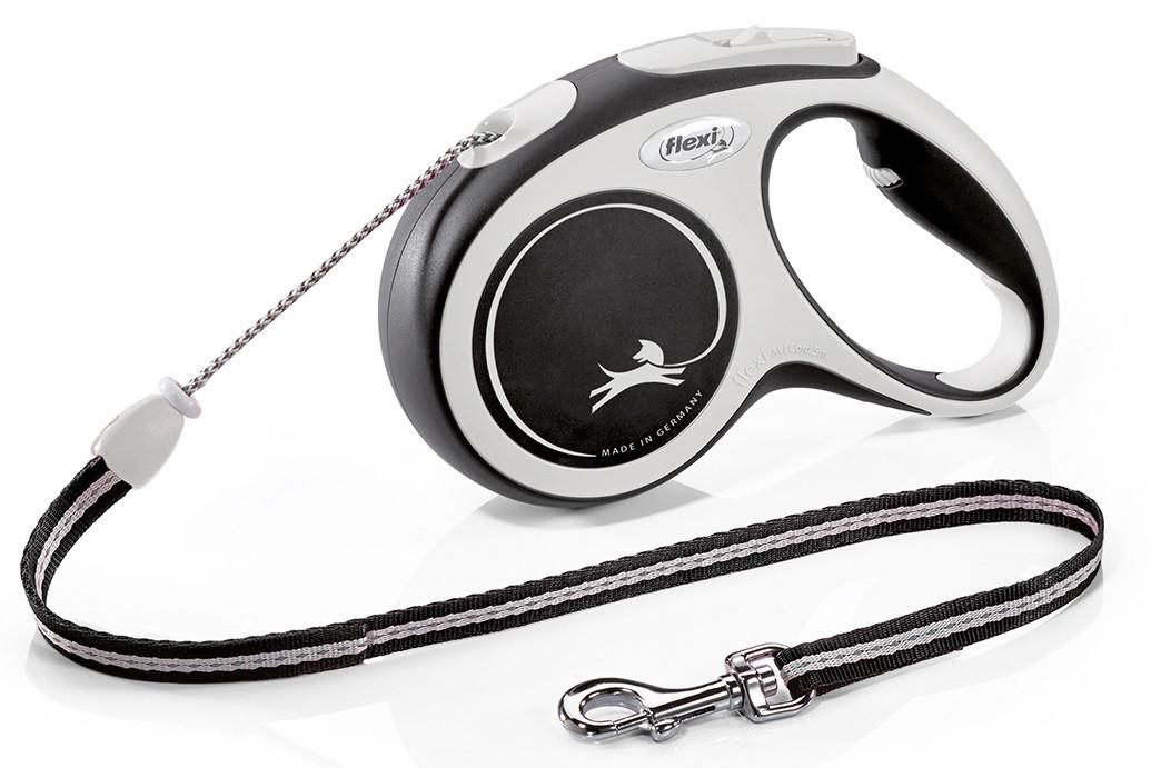 Поводок-рулетка Flexi New Comfort для собак M Cord 5 м шнур до 20 кг Черный (1684056143)