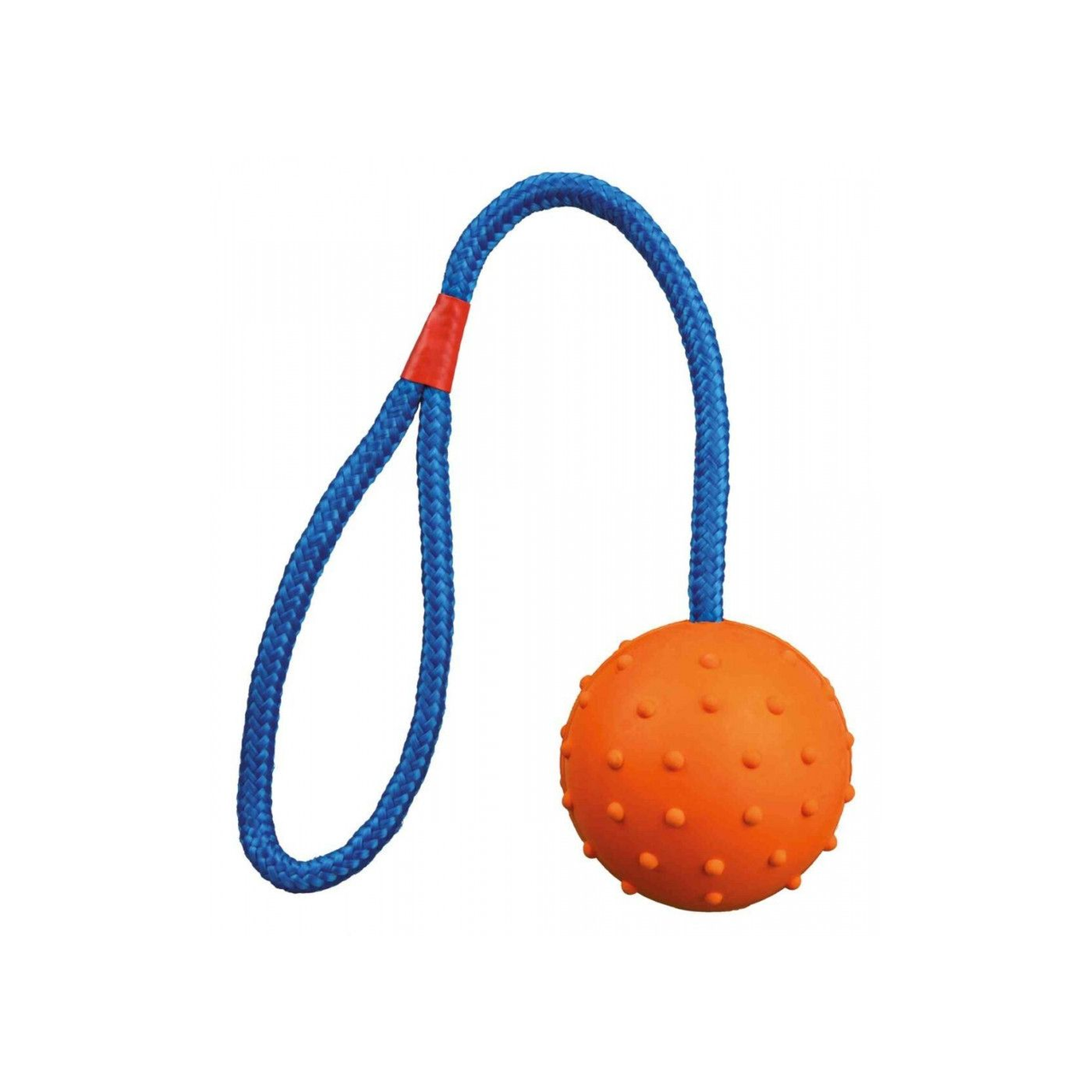 Игрушка для собак Trixie Мяч для дрессировки на веревке с ручкой резина 6/30 см Оранжевый (4011905033051_1)