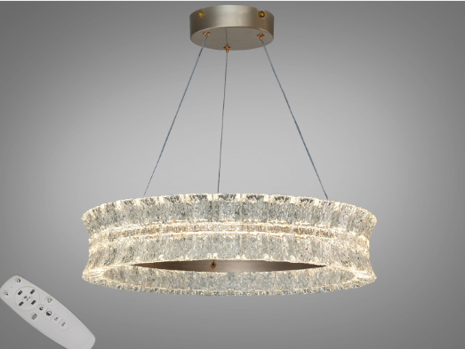 Люстра подвесная LED Diasha с пультом 26 Вт 50 см. Шампань (MD3529/500CG)
