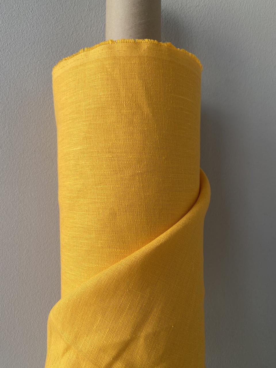 Ткань скатертная LINEN PLUS льняная 145 см 260 Желтый - фото 5