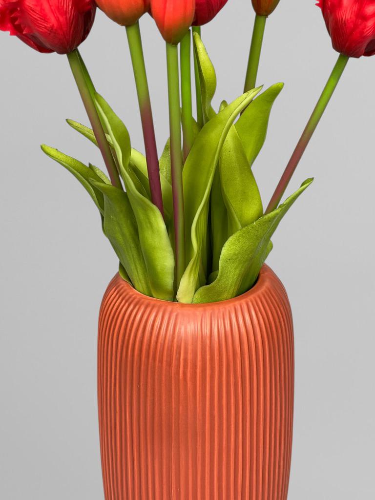 Букет декоративних кучерявих тюльпанів 5 шт. 40 см Червоний (К07050) - фото 6