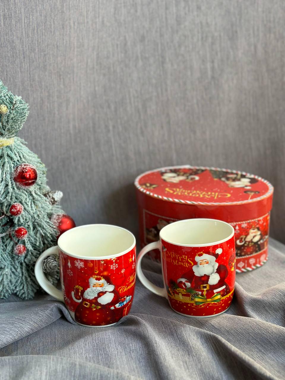 Набір чашок новорічних Tanto кераміка в подарунковій упаковці 350 мл/2 шт. (T3692)