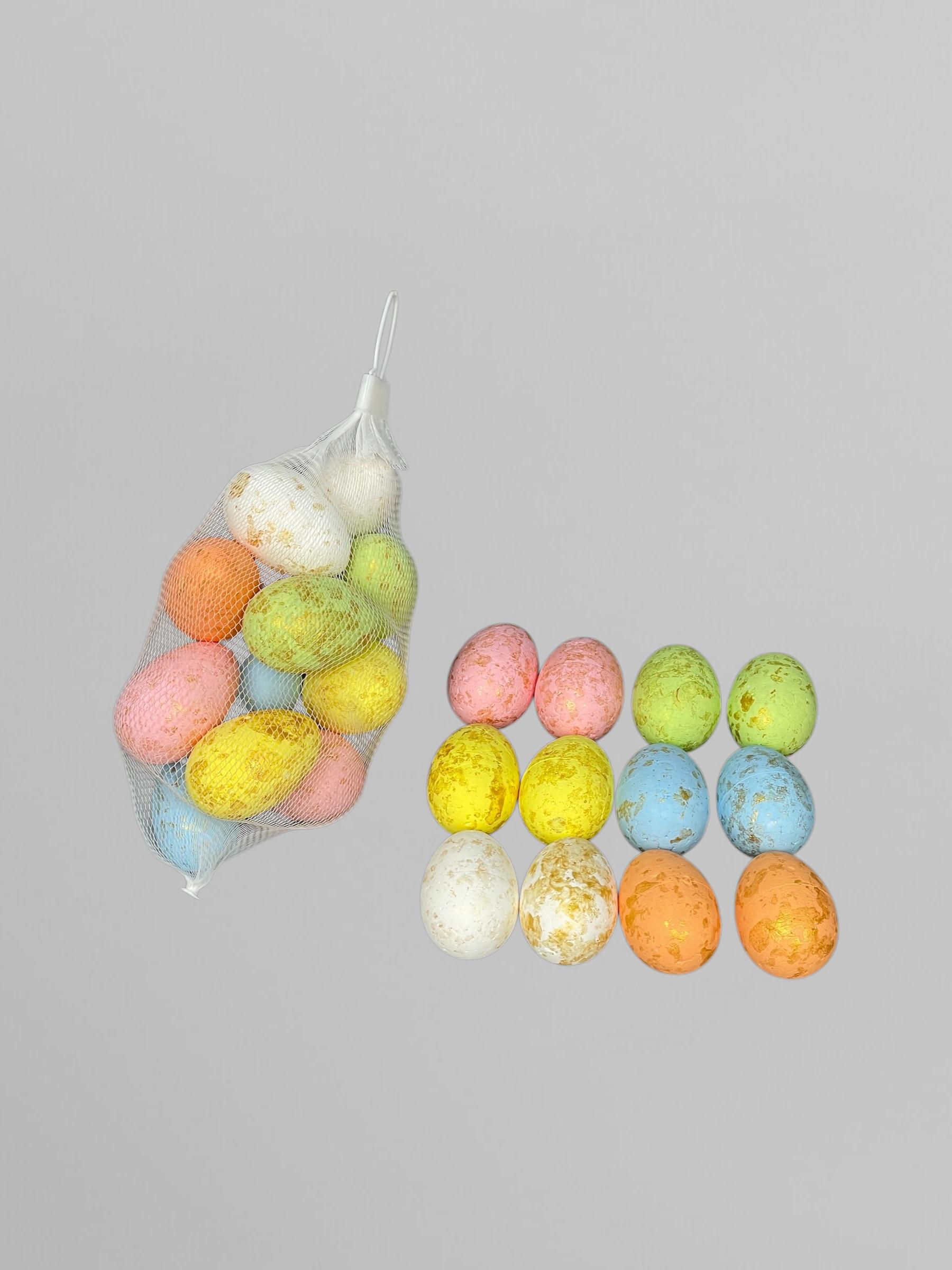 Пасхальные яйца из пенопласта с золотом 4х6 см 12 шт. Разноцветный (С0114) - фото 2 Пасхальные яйца из пенопласта с золотом 4х6 см 12 шт. Разноцветный (С0114) - фото 2