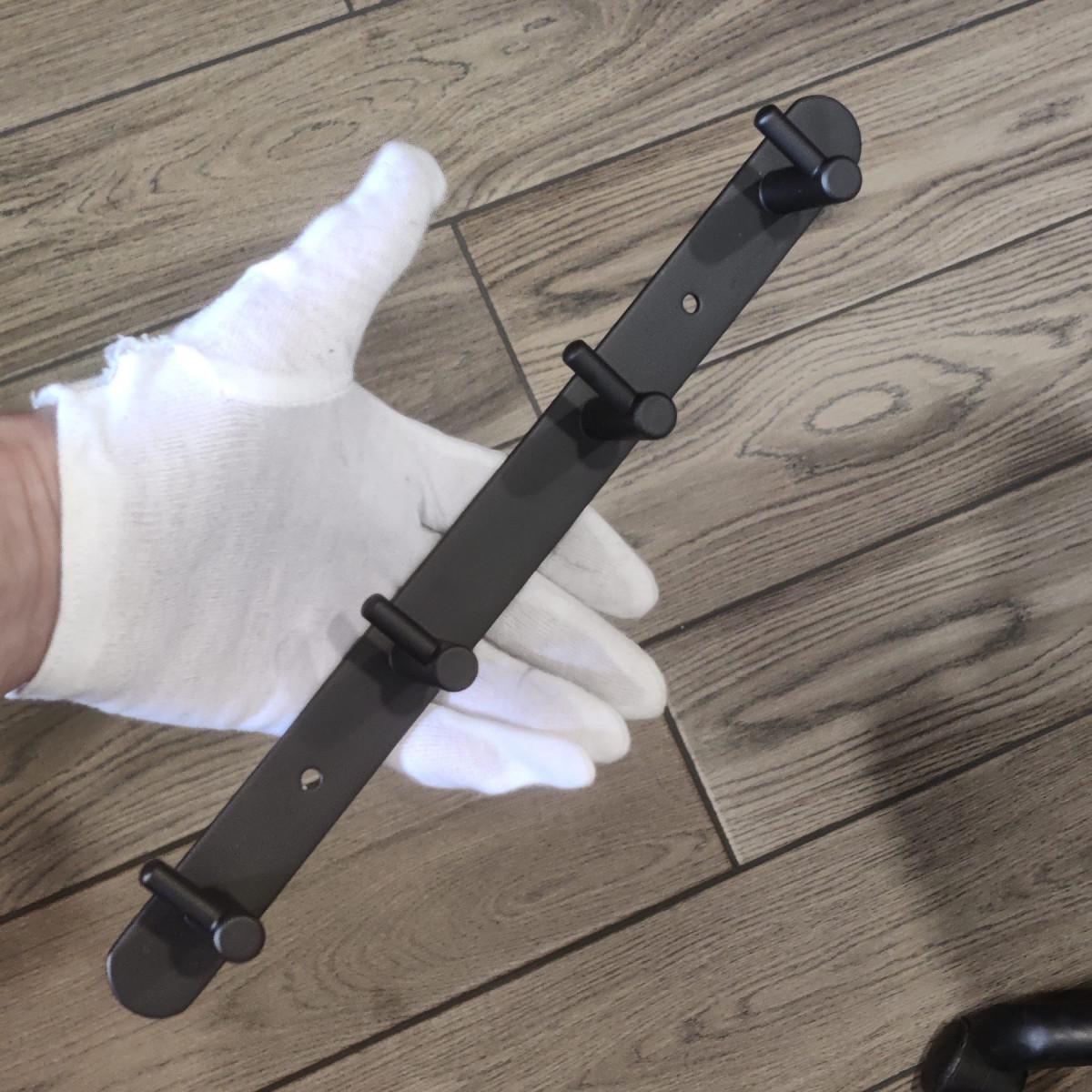 Вішалка у ванну Ermo E-PRO SLIM 4 Hooks SS-304 з нержавіючої сталі на 4 гачки Чорний (2436) - фото 5