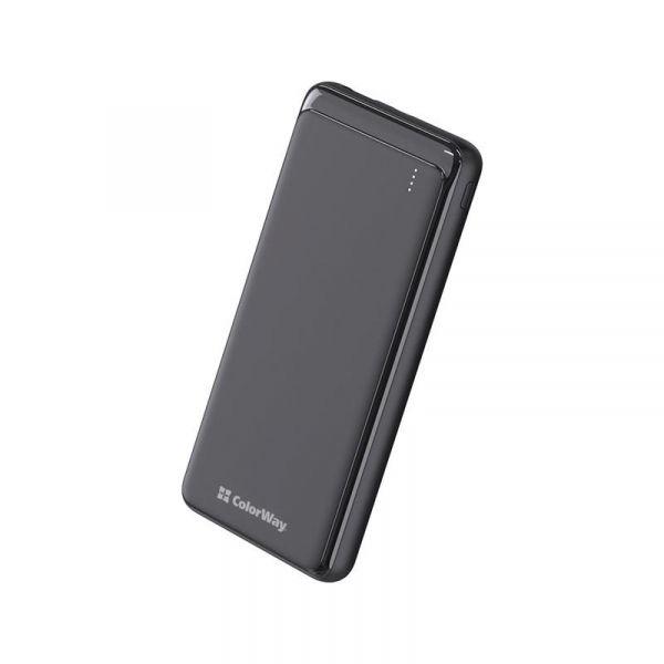 Повербанк ColorWay Slim 10000 mAh Black (CW-PB100LPF2BK)