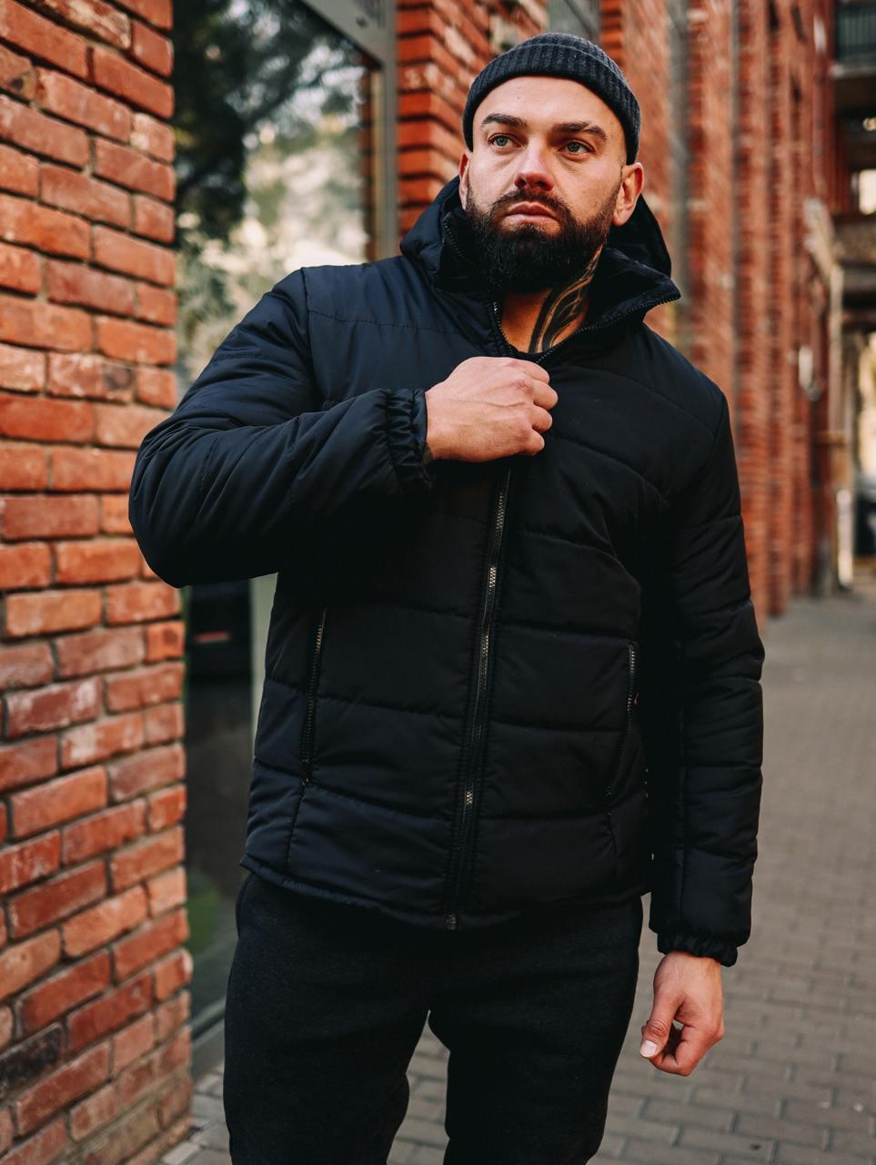 Куртка мужская зимняя с капюшоном теплая M Черный (D0047/1) - фото 5 Куртка мужская зимняя с капюшоном теплая M Черный (D0047/1) - фото 5