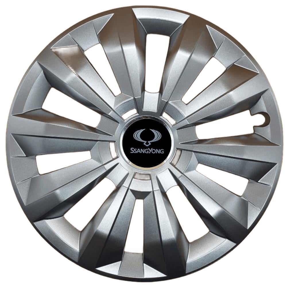 Ковпаки SJS з логотипом SsangYong 434 R16 4 шт. Срібний (31010848)