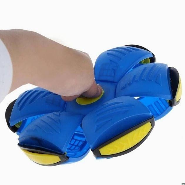 М'ячик-трансформер літаючий Flat Ball Disc НЛО Фрісбі з LED підсвічуванням для дітей Синій (25206155) - фото 6 М'ячик-трансформер літаючий Flat Ball Disc НЛО Фрісбі з LED підсвічуванням для дітей Синій (25206155) - фото 6