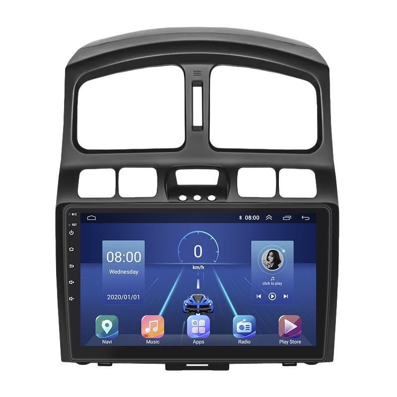 Автомагнитола штатная Lesko для Hyundai Santa Fe I 2000-2012 9" 4/32Gb 4G Wi-Fi GPS Top MOB