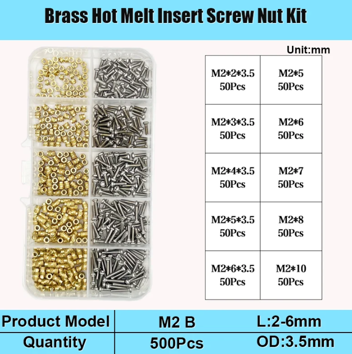 Термогайки та гвинти DIN7985 для 3D друку та моделювання Spec М2 мм 500 шт. (SP-1692B500) - фото 2 Термогайки та гвинти DIN7985 для 3D друку та моделювання Spec М2 мм 500 шт. (SP-1692B500) - фото 2
