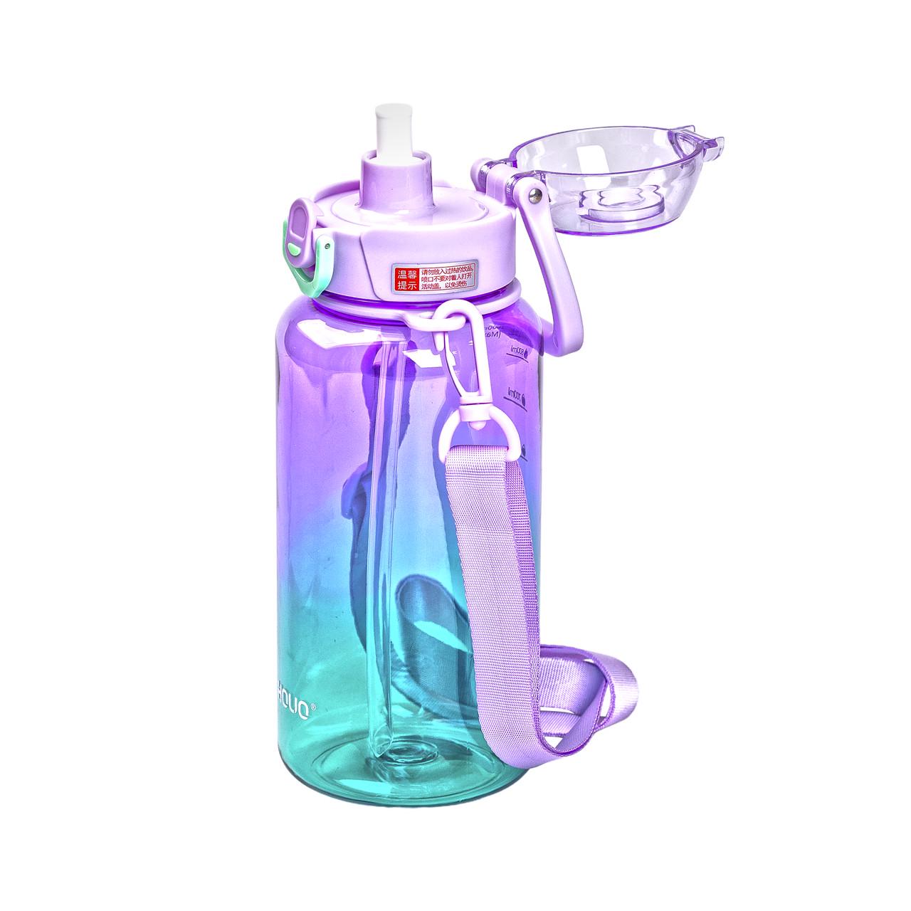 Пляшка для води з мундштуком 1 л Бузковий (5499) - фото 3 Пляшка для води з мундштуком 1 л Бузковий (5499) - фото 3