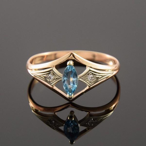 Кільце з червоного та білого золота з топазом (2248319128)