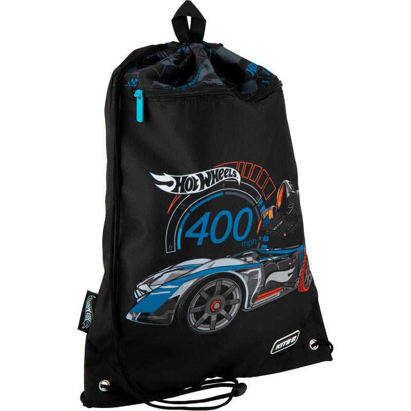 Сумка для обуви KITE Hot Wheels с карманом 46x33 см Черный (HW20-601M-3)