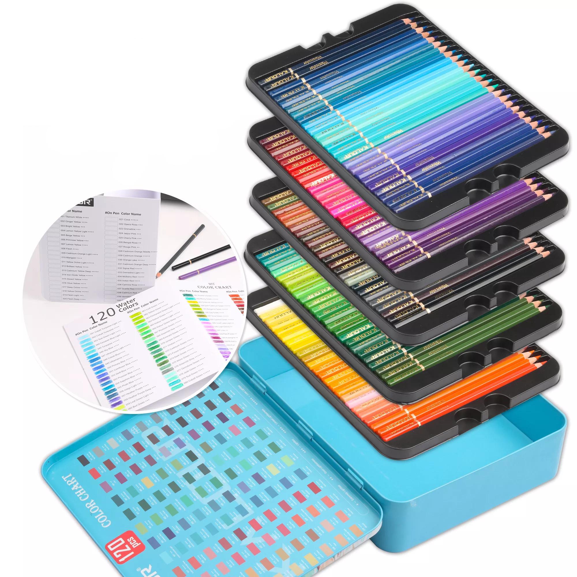 Набір акварельних олівців KALOUR 120 кольорів у металевому пеналі - фото 8 Набір акварельних олівців KALOUR 120 кольорів у металевому пеналі - фото 8