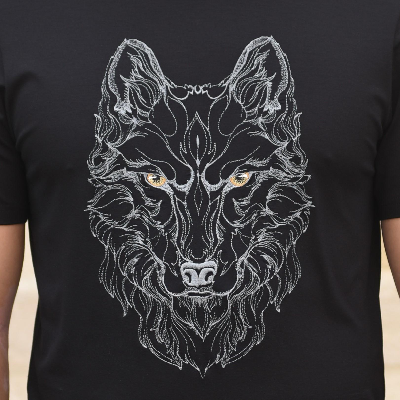 Футболка з вишивкою BATIAR Вовк S Чорний - фото 3 Футболка з вишивкою BATIAR Вовк S Чорний - фото 3