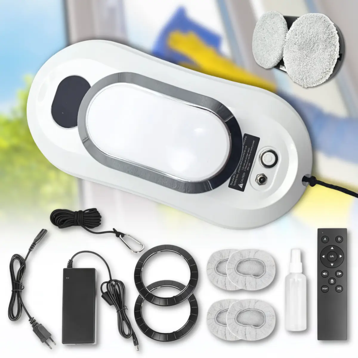 Робот для миття вікон з вакуумним кріпленням/пультом та страхувальним тросом RMO-9001 - фото 5 Робот для миття вікон з вакуумним кріпленням/пультом та страхувальним тросом RMO-9001 - фото 5