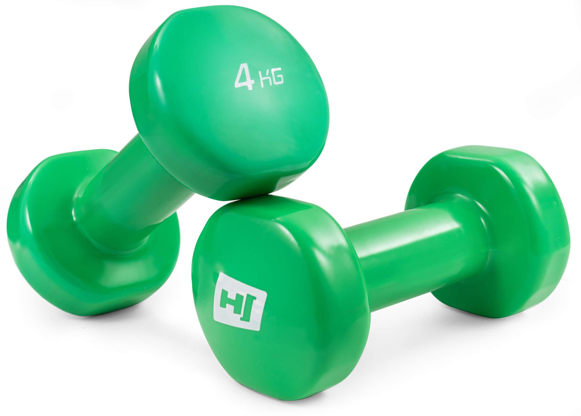Набор гантелей Hop-Sport HS-V040DC 2х4 кг круглых виниловых Зеленый