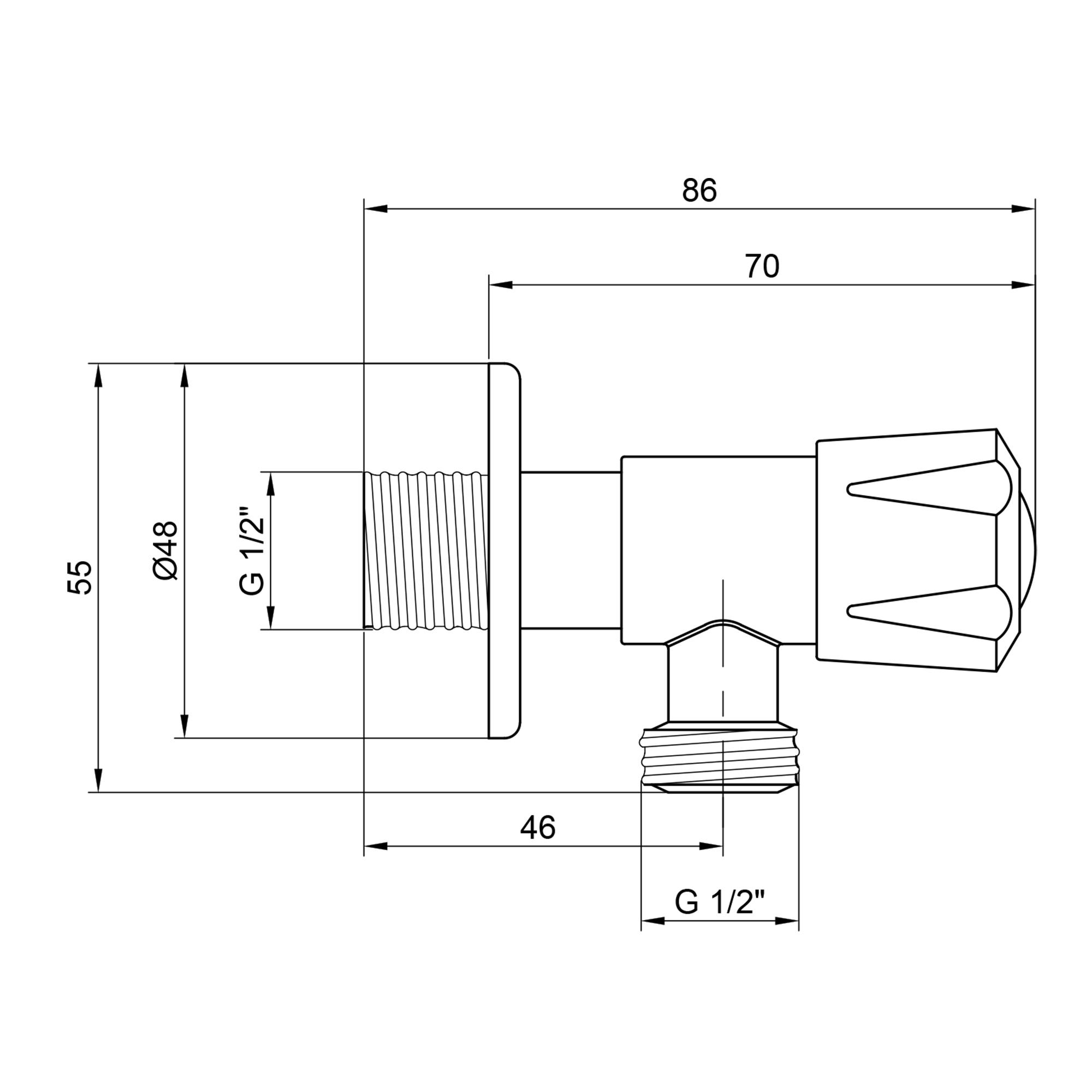 Кран приладовий Lidz NKS 01 02 001 12 1/2"х1/2" кутовий (SD00041034) - фото 2