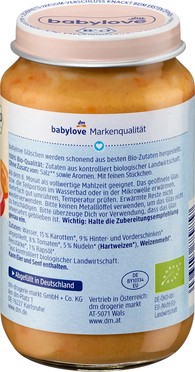 Макароны с ветчиной и овощами для детей Babylove с 8 месяцев 220 г (2745688386) - фото 2 Макароны с ветчиной и овощами для детей Babylove с 8 месяцев 220 г (2745688386) - фото 2