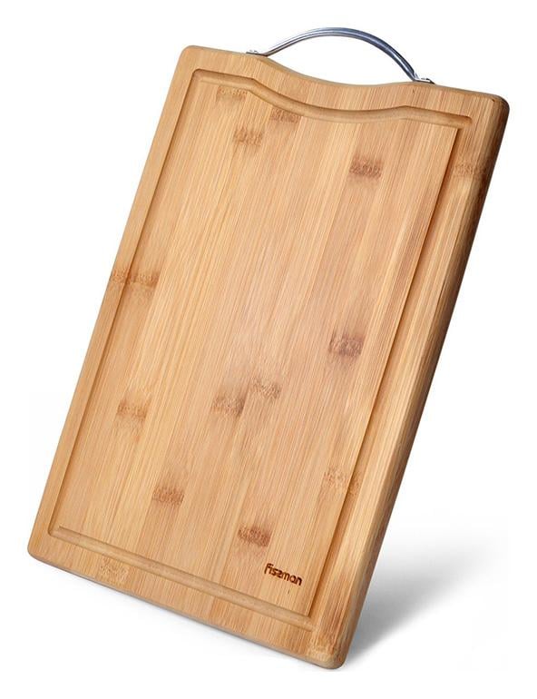 Доска разделочная Fissman бамбуковая 33х23 см с металлической ручкой (FN-8775)