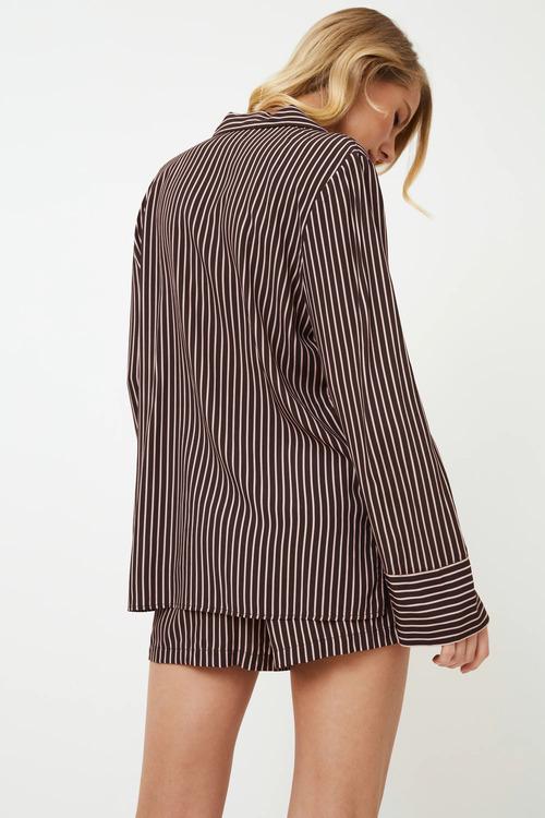 Піжама жіноча Aruelle сорочка і шорти М смужка (Margot-short) - фото 2 Піжама жіноча Aruelle сорочка і шорти М смужка (Margot-short) - фото 2