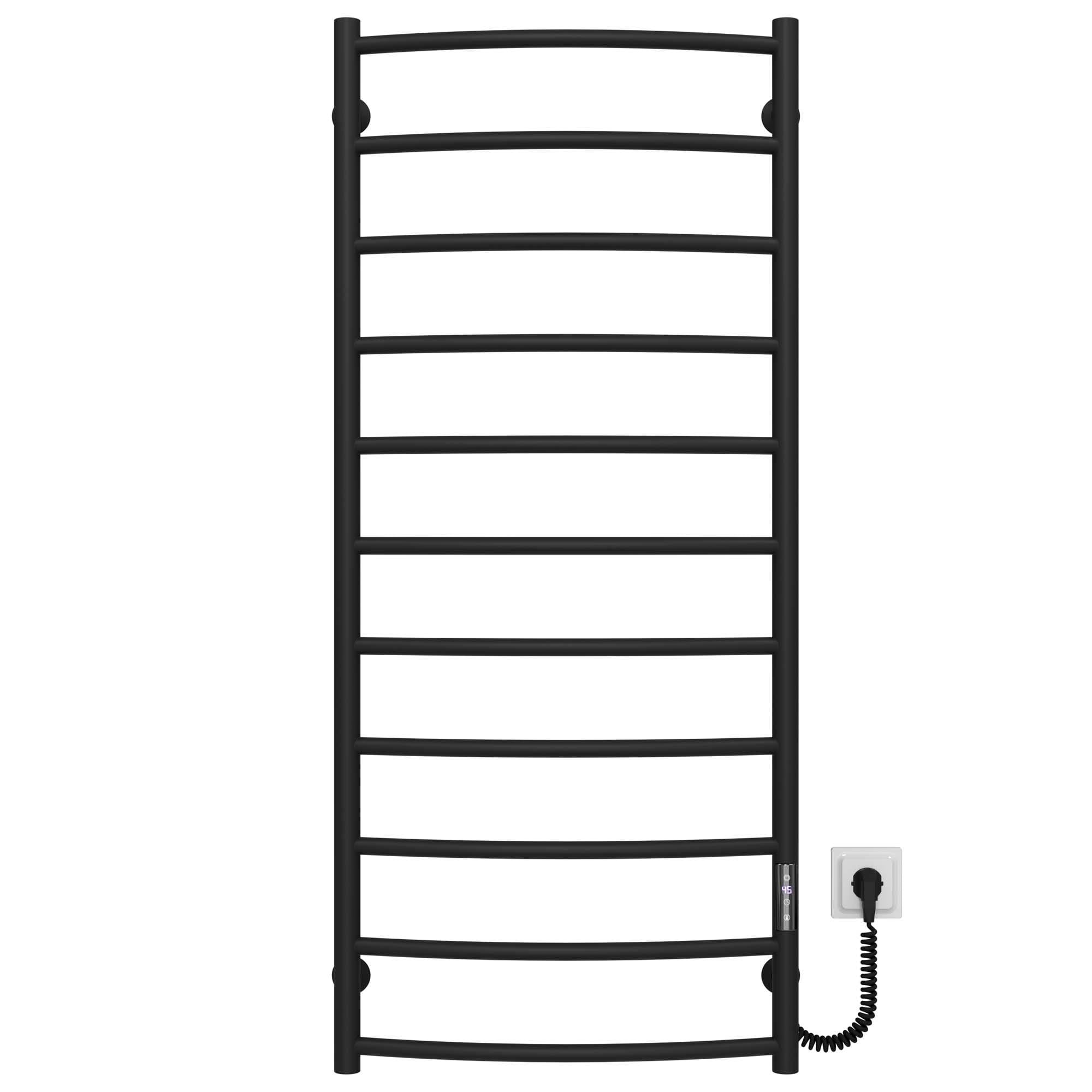 Полотенцесушитель электрический Deffi Классик П11 JD03 правое подключение нержавеющая сталь 500x1200 мм Черный (C.DK.120.50.11.EBR1)