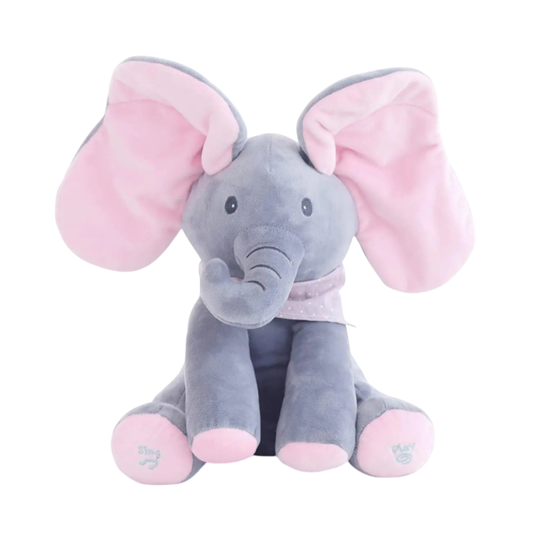Интерактивный анимированный слон играет в прятки/поет песни 28 см Розовый (2472511920)