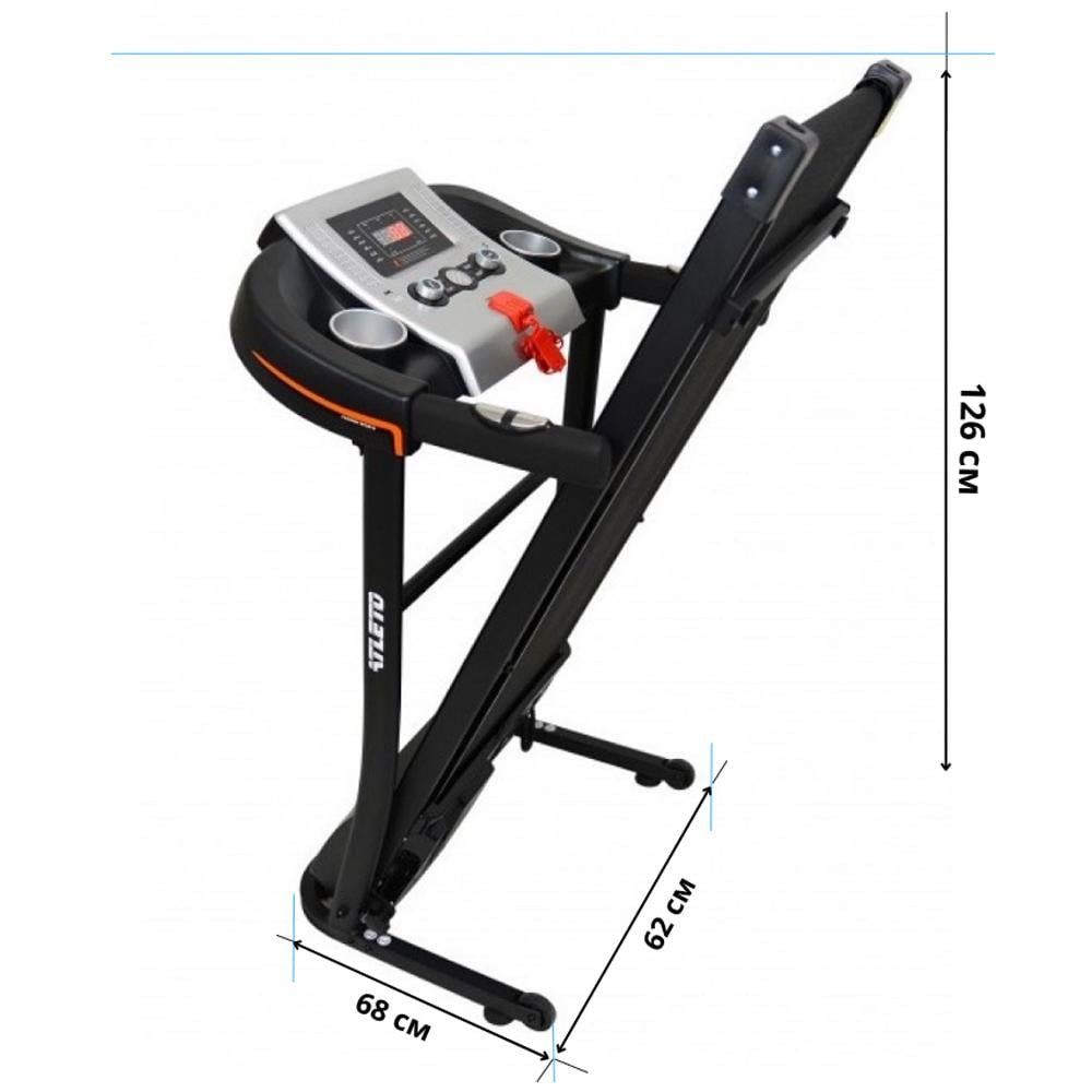 Беговая дорожка Atleto A9 на 12 программ до 110 кг складная Черный (132-76-50000009) - фото 10